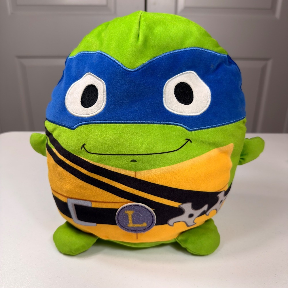Mattel TMNT Leonardo Mutant Mayhem Squishy Plush Toy Blue Mask 10 inch 2023
